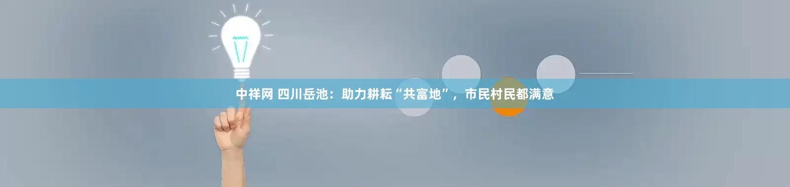 中祥网 四川岳池：助力耕耘“共富地”，市民村民都满意